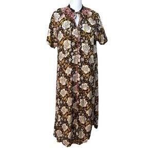 Natural Life Lorelai Maxi Dress Brown Pink, M, bohemian, artisan, folk, eclectic